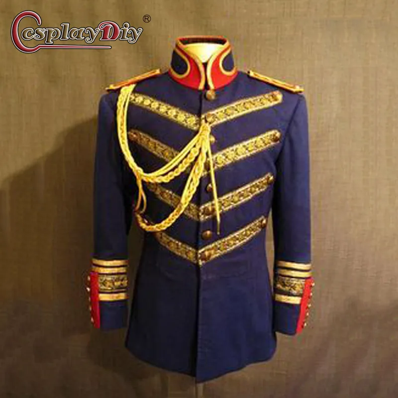 Cosplaydiy Military and Band Jackets Medieval Royal Military Uniform Jacket Vintage Costume Top Jacket outfits Regency Coat suit