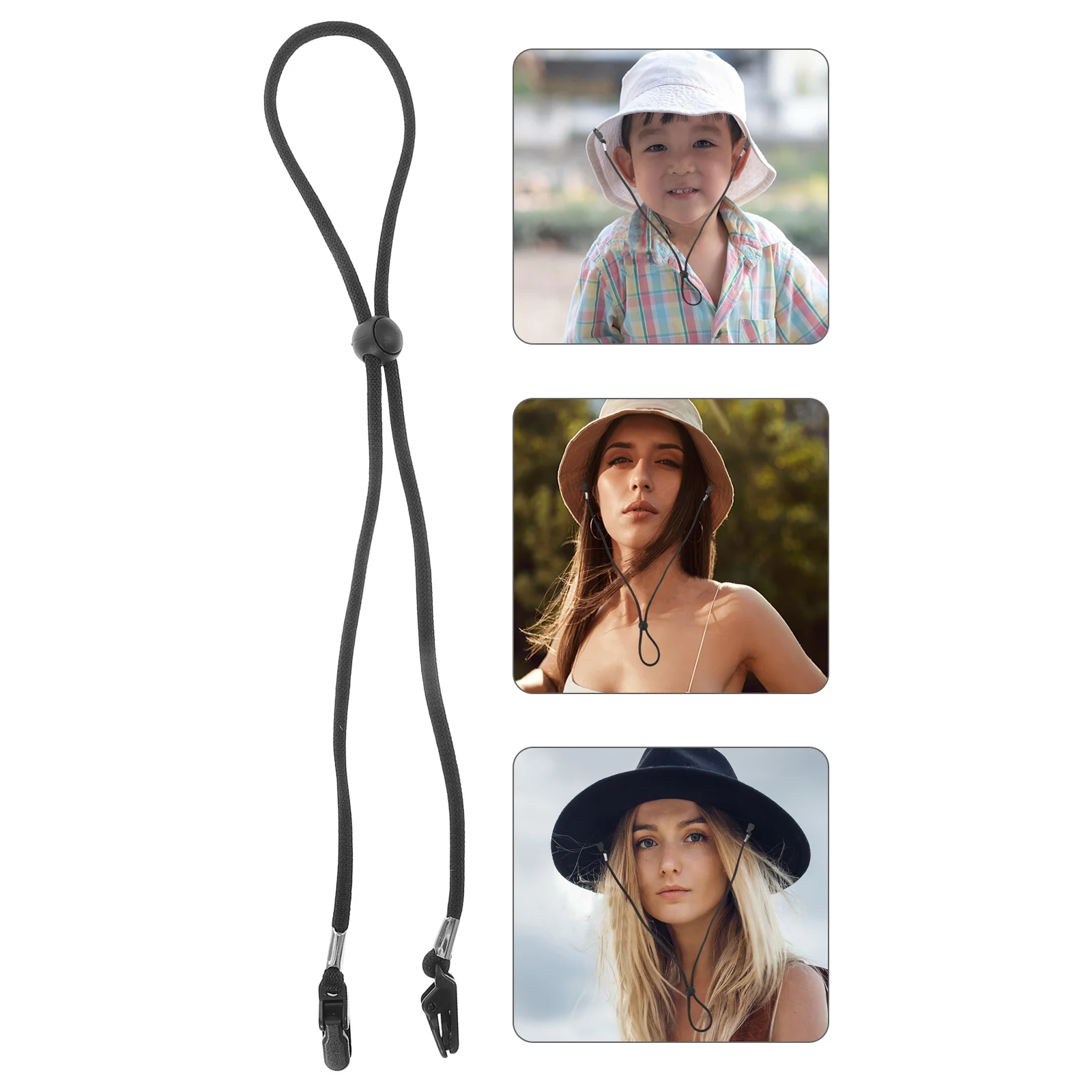 

Windproof Rope Hat Chin Straps for Hats Adjustable Cord Fastener Anti-lost Holders Clips Sunhat Security Accessory