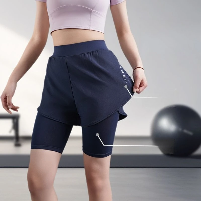 Sommer Damen Kompressions-Shorts Laufen Fitness Workout Gym Enge Athletische Schnelltrocknende Sport-Badminton-Shorts Kurze Hose – Detail 5