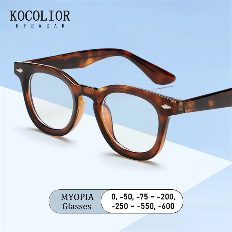 Rice Nail Frame Legs Insert Metal Core Myopia Glasses Custom Prescription Photochromic Anti Blue Ray Femal Shortsight Eyewear