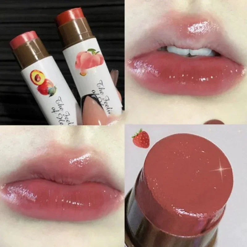 Rouge à lèvres nourrissant et brillant à la température naturelle, baume hydratant pour femmes et filles, couleur pêche, vente en gros, 1 pièce