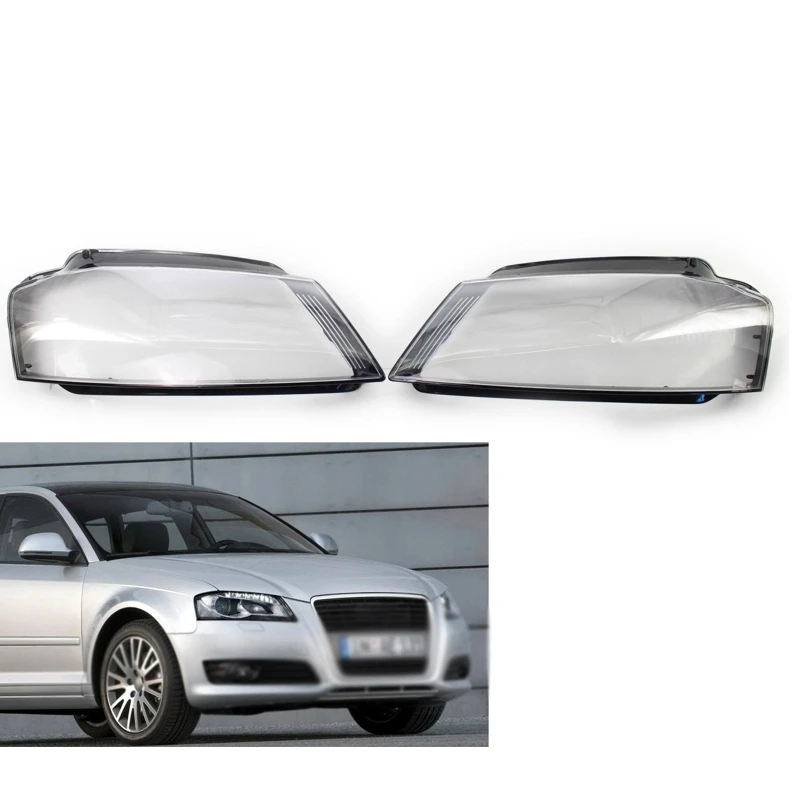 For  A3 8P S3 RS3 Facelift Right Left Auto Headlight Clear Lens Glass Cover