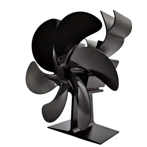 6 Blade Fireplace Fan for Wood Burning Stove Heat Powered Fan Air Circulation Device for Use with Kerosene Heater