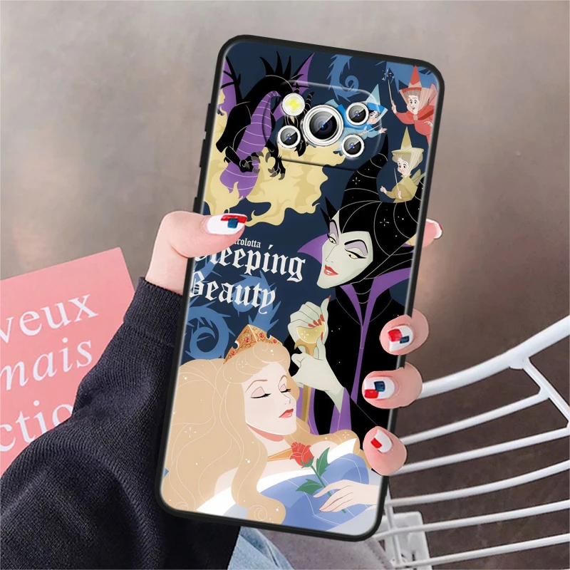 Disney Princess Aurora For Xiaomi Poco X5 X3 Pro X4 F4 F3 GT M5 M5s M4 M3 C55 C50 C40 5G Black Soft Phone Case