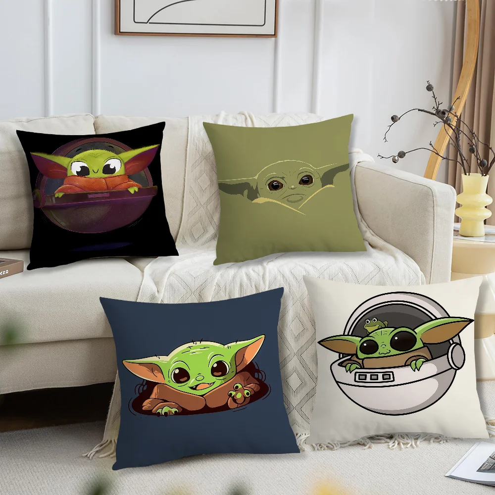 S-Star Wars-S G-Grogu Baby Yoda Kawaii cushion cover For Pillow Printing Sofa Decoration Home Car Room Office Nordic Simplicity