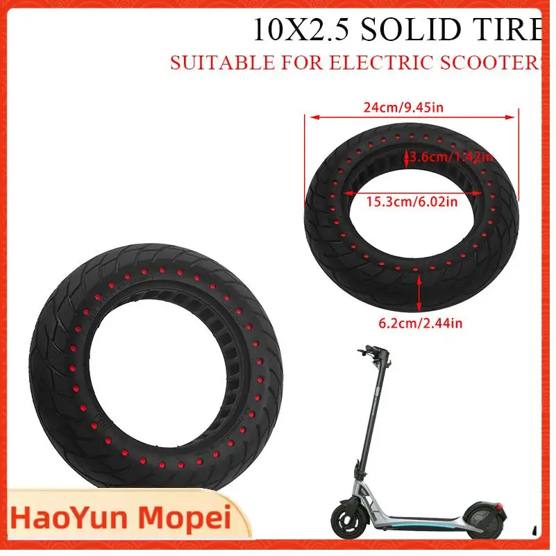 

10 Inch 10X2.5 Solid Tire for Ninebot Max G30 Electric Scooter 10 inch Explosion-Proof Hollow Honeycomb Tyre