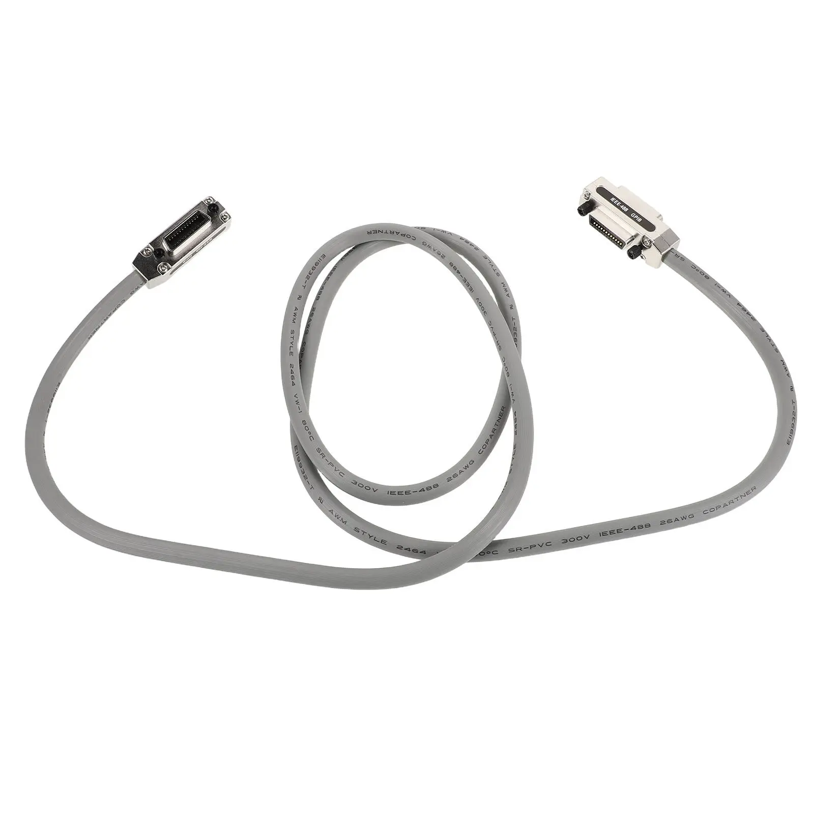 Ieee-488 Gpib Cable 2M Metal Cable Connector Heavy Duty Data Interface Cord for Industrial Automation Laboratory Test Equipment