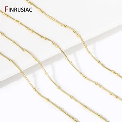 18K Gold Plated Brass Link Bulk Chains For Jewelry, 2mm Snake Ball Bead Necklace Chains For DIY Necklace Making Supplies