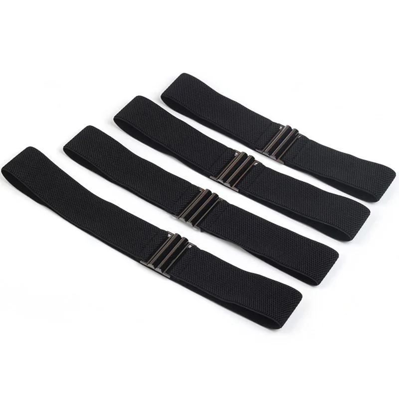 Women Elastic Band Wide Belts Simple Down Coat Waist Belt Female Buckle Black Strap Dress Decoration Accessories image 2