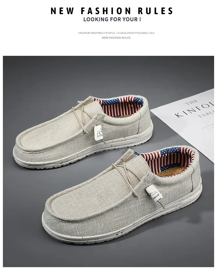 Männer 2024 neue Freizeit Turnschuhe Frühling Sommer atmungsaktive leichte Outdoor-Segeltuchs chuhe große Herren schuhe Walking Loafers – Detail 17