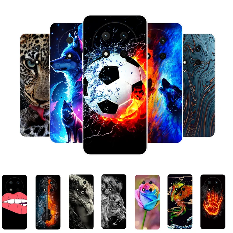 For Honor X9C 5G Case Silicone Painted Soft TPU Back Cases For Honor X9C Smart X7C X 9C Football Phone Cover HonorX9C Fundas