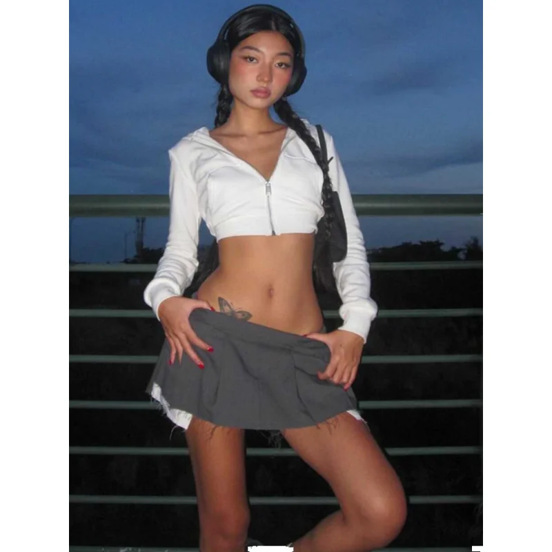 

Сексуальный укороченный худи для женщин: модный топ для джазовых танцев на раннюю осень, облегающий, с длинным рукавом, открывающий пупок