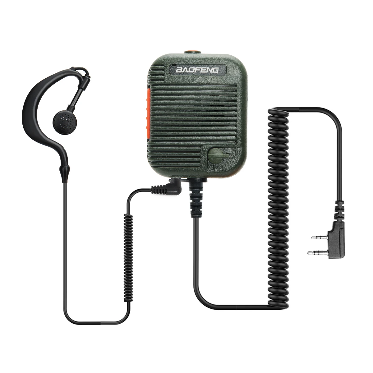 Baofeng-AR-152 Walkie Talkie microfone, alto-falante de rádio PTT, Keenwood 2 pinos tipo microfone portátil para UV-K5, UV-21 Pro, DR-1801