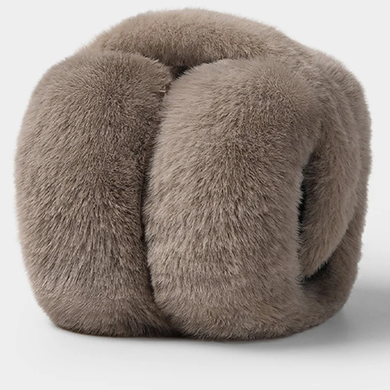 Fashion Women's Winter Earmuffs Soft Plush Solid Color Outdoor Ear Warmers for Cold Weather, Lightweight Cozy Unisex Style