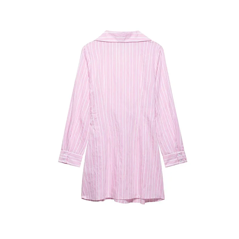 Nowa moda damska Seksowne sukienki w paski w jednolitym kolorze Sukienka z długim rękawem w stylu plażowym Kobiece eleganckie sukienki imprezowe