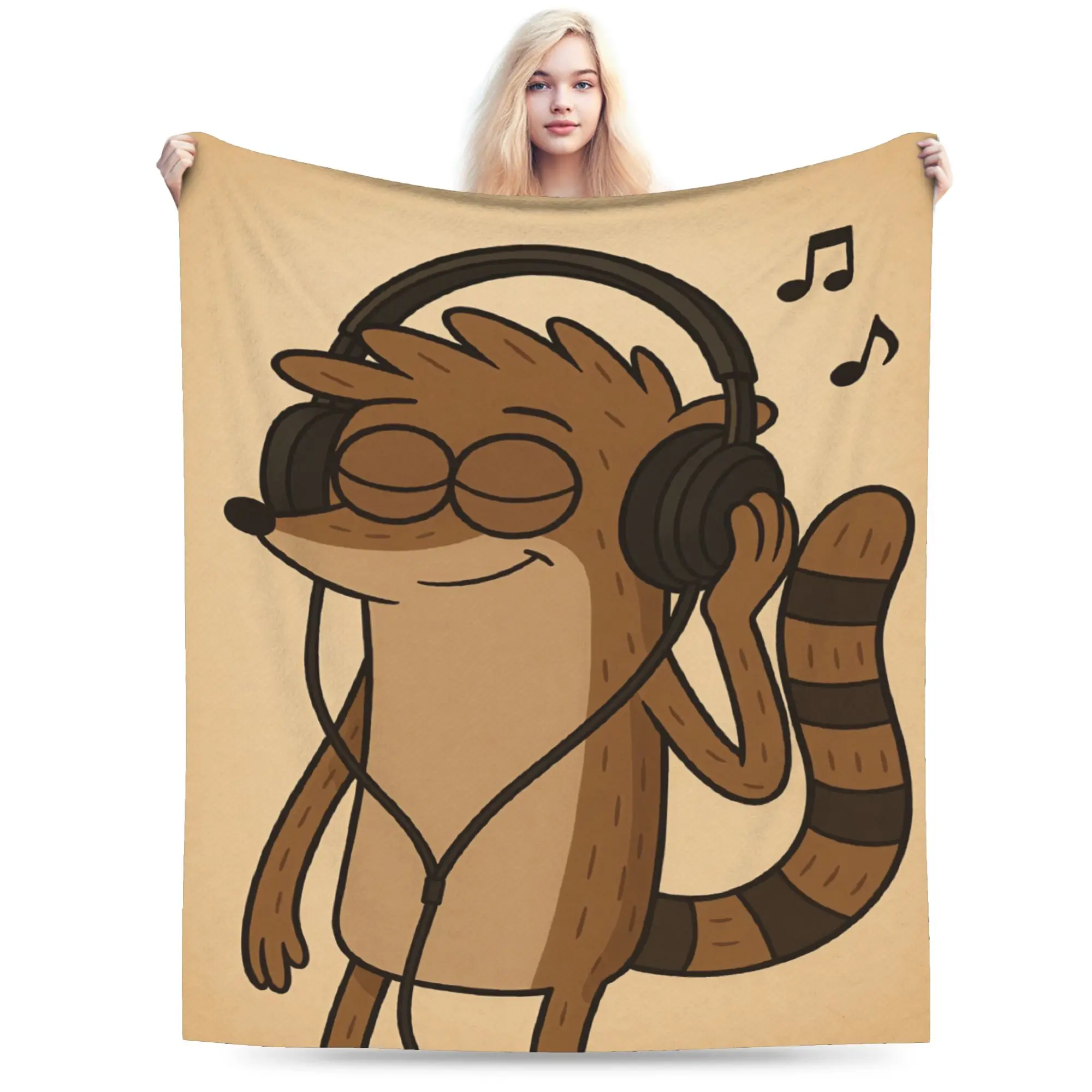Mordecai Regular Show Cartoon Blanket Warm Soft  Throw Blanket Winter Decorative Home Decor Street Trend Bedspread