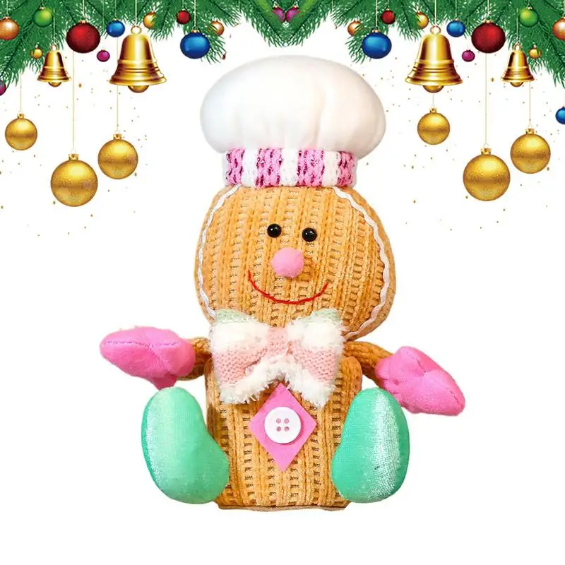 Animal relleno de peluche de pan de jengibre, muñecas coleccionables de larga duración, gnomos de Navidad, juguetes de peluche en colores brillantes para vacaciones