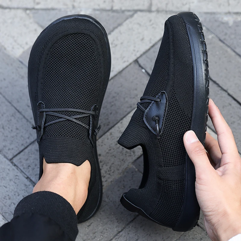 Zapatillas de deporte para caminar con punta ancha para hombre, cómodas, ligeras, informales, para correr, zapatos para caminar minimalistas antideslizantes de verano 2025