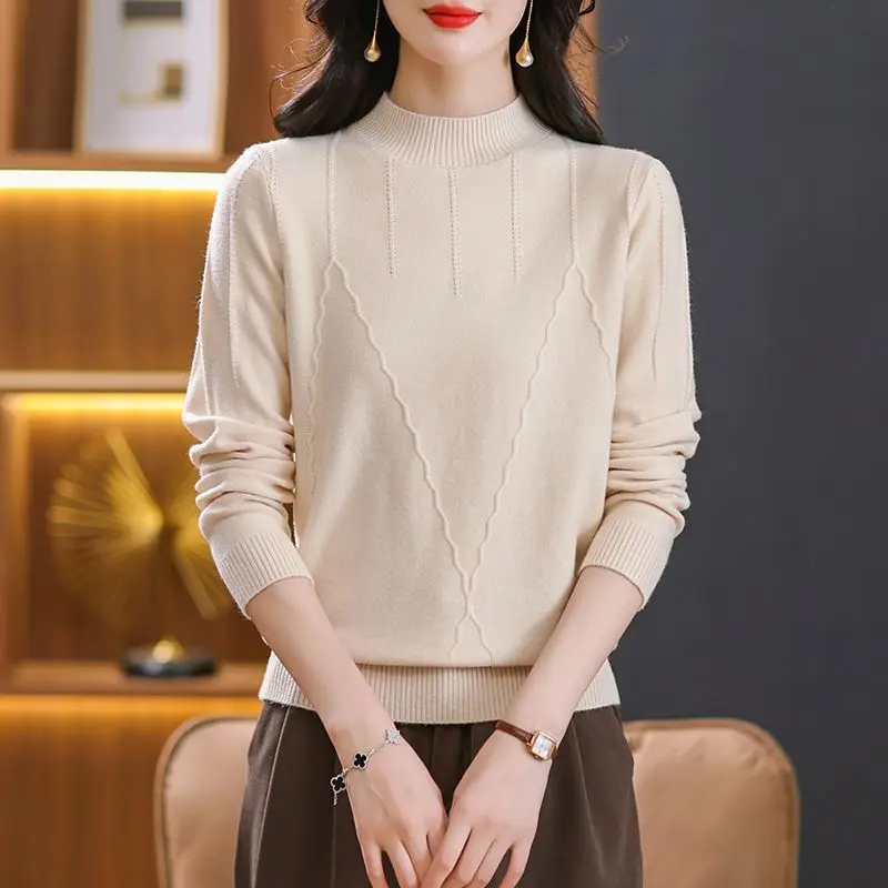 

Half Turtleneck Warm Fall Winter Clothes Woman Knitwear Pollover Blouse Long Sleeve Women's Sweater Basic Wear Top Pulls Femmes