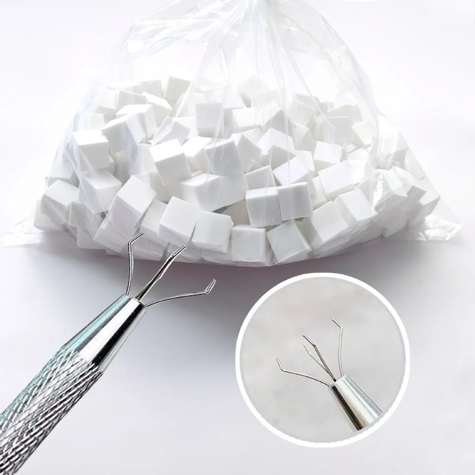 Pinzas de esponja de acero inoxidable para arte en uñas, clip de esponja suave, herramienta de manicura, punteador, pincel de uñas, agarre 4