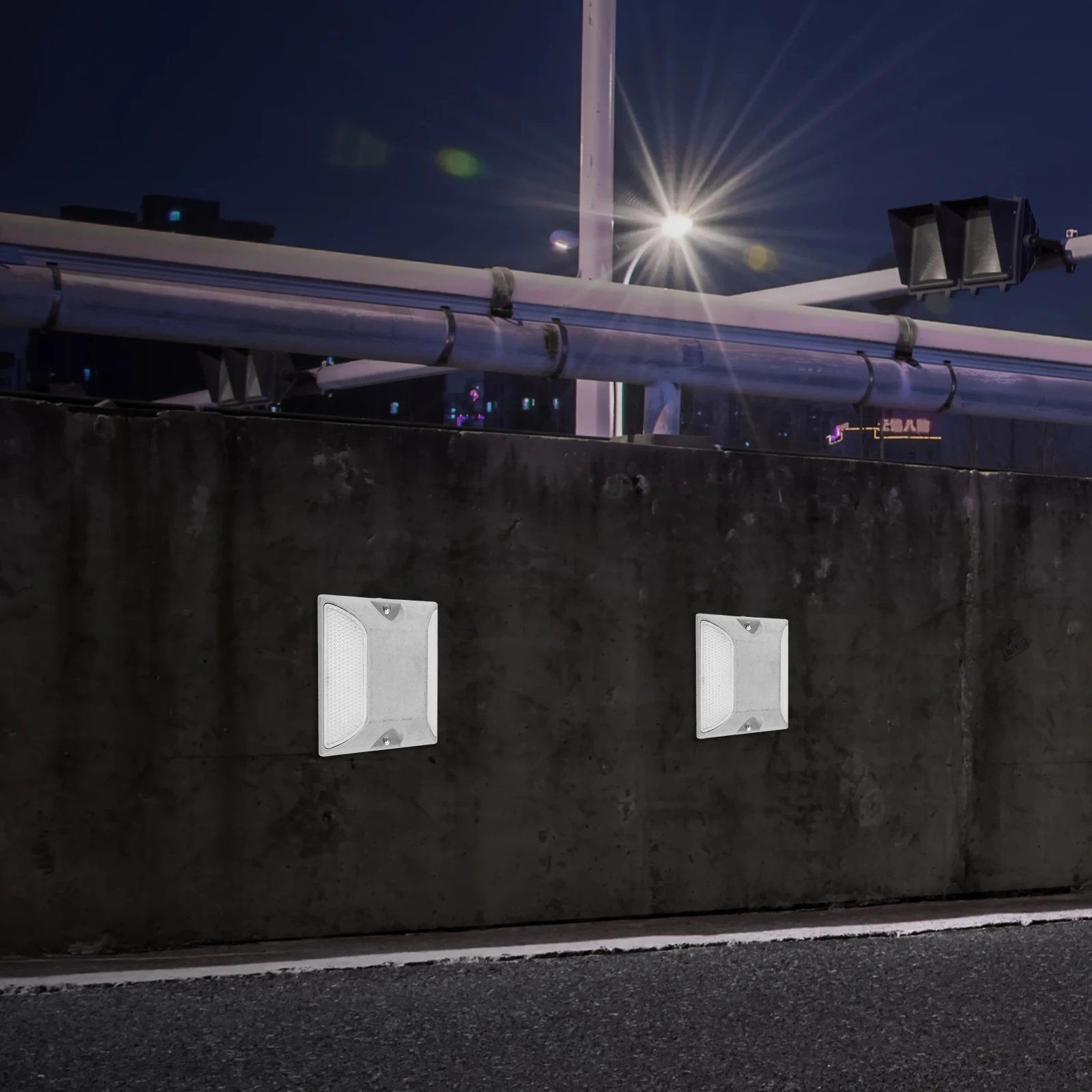 

2Pcs Reflective Road Markers Heavy Duty Studs for Driveway Entrance Security Posts Flashing Accessories Emergency