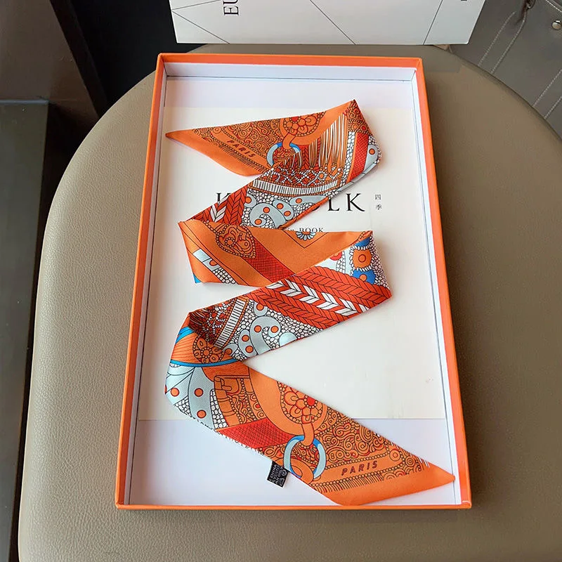 5*90cm New Models, Women's Twill Decorative Streamer, Small Silk Scarf, Tied Bag Handle Ribbon, Headband, Small Scarf Wholesale