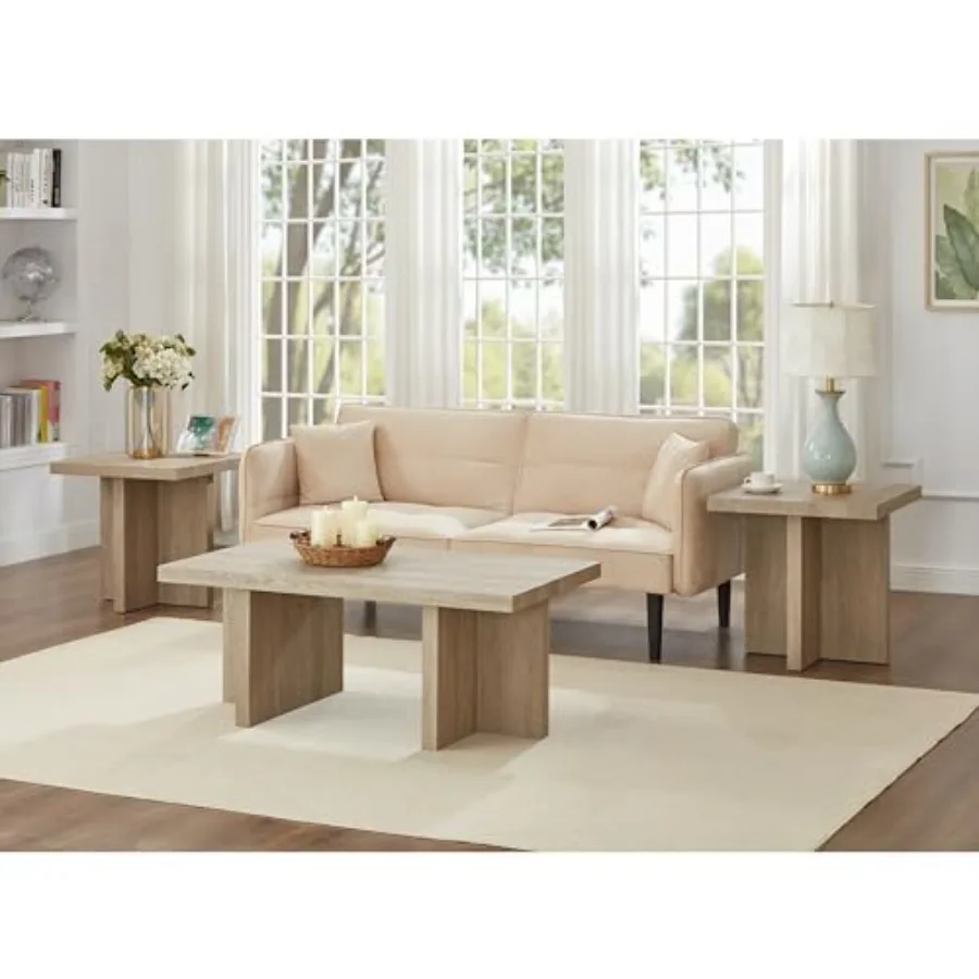 

Mchome 3-Piece Coffee Table Set, Coffee Table and Two End Tables