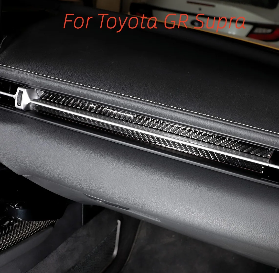 Carbon Fiber For Toyota GR Supra A90 2019-2022 LHD RHD  Dashboard Co-pilot Central Cont Console Strip Trims Stickers Accessories