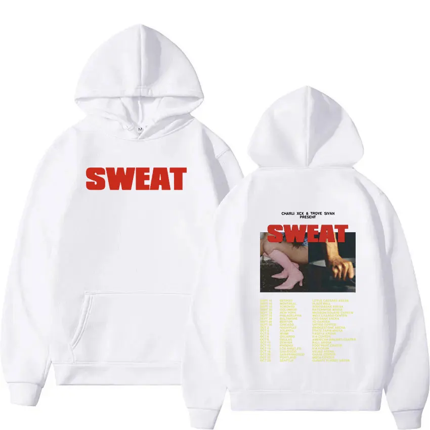 New Album Charli XCX SWEAT Tour 2024 Brat Hoodie Men Women Hip Hop Clothing Pullover Sweatshirt Retro Fashion Oversized Hoodies