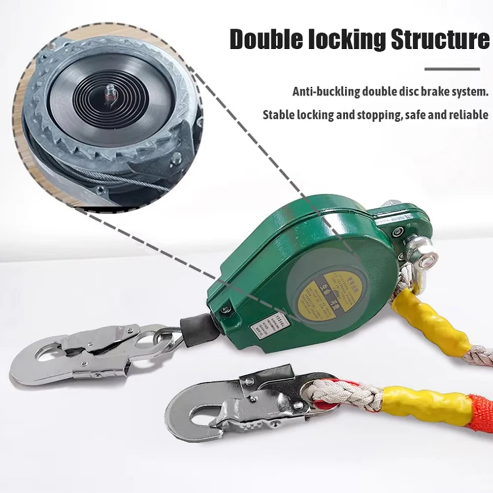 Dispositivo di protezione anticaduta premium ad alta quota Cintura di sicurezza per discensore da 3 metri Paracaduta Dispositivo autobloccante con blocco automatico della corda