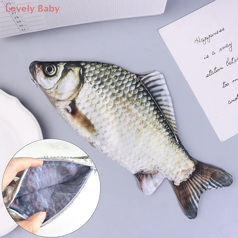Karausche Karpfen Stift Tasche Realistische Fisch Form Make-up Tasche Stift Federmäppchen Mit Reißverschluss Zurück Zu Schule Bleistift Beutel Bleistift Tasche