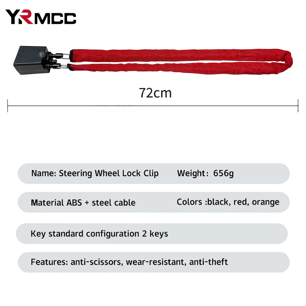 Car Steering Wheel Lock with Seat Belt Buckles Sturdy Lock Universal Theft Prevention Anti Theft Lock Tools for Car Accessories