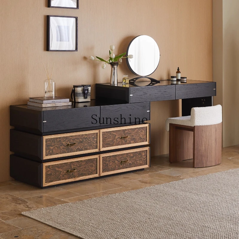 

French solid wood chest integrated dresser antique master bedroom bedside corner makeup table