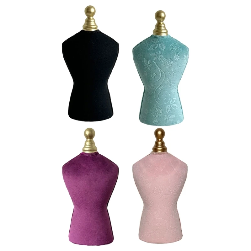 Modern Velvets Necklace Holder Bust Space Efficient Jewelry Store Presentation