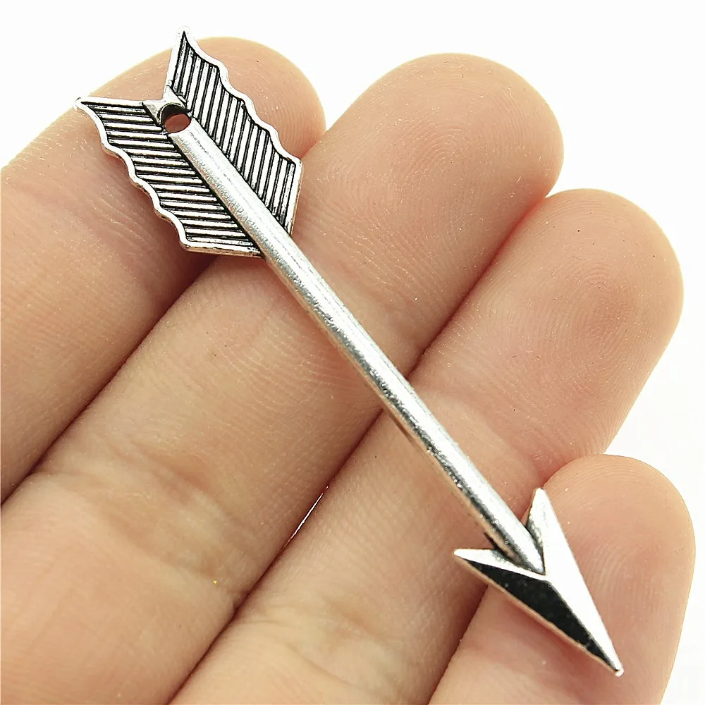 20 sztuk strzałki Charms tybetański brąz srebrny kolor wisiorki antyczne tworzenie biżuterii DIY rękodzieło — zdjęcie 5