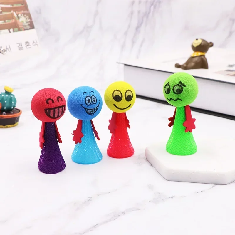 5 Teile/paket Pädagogische Springen Puppe Bounce Ball Spielzeug Engagierende Push & Down Ausdruck Spiel für Kinder Tolle Geschenke für Kinder