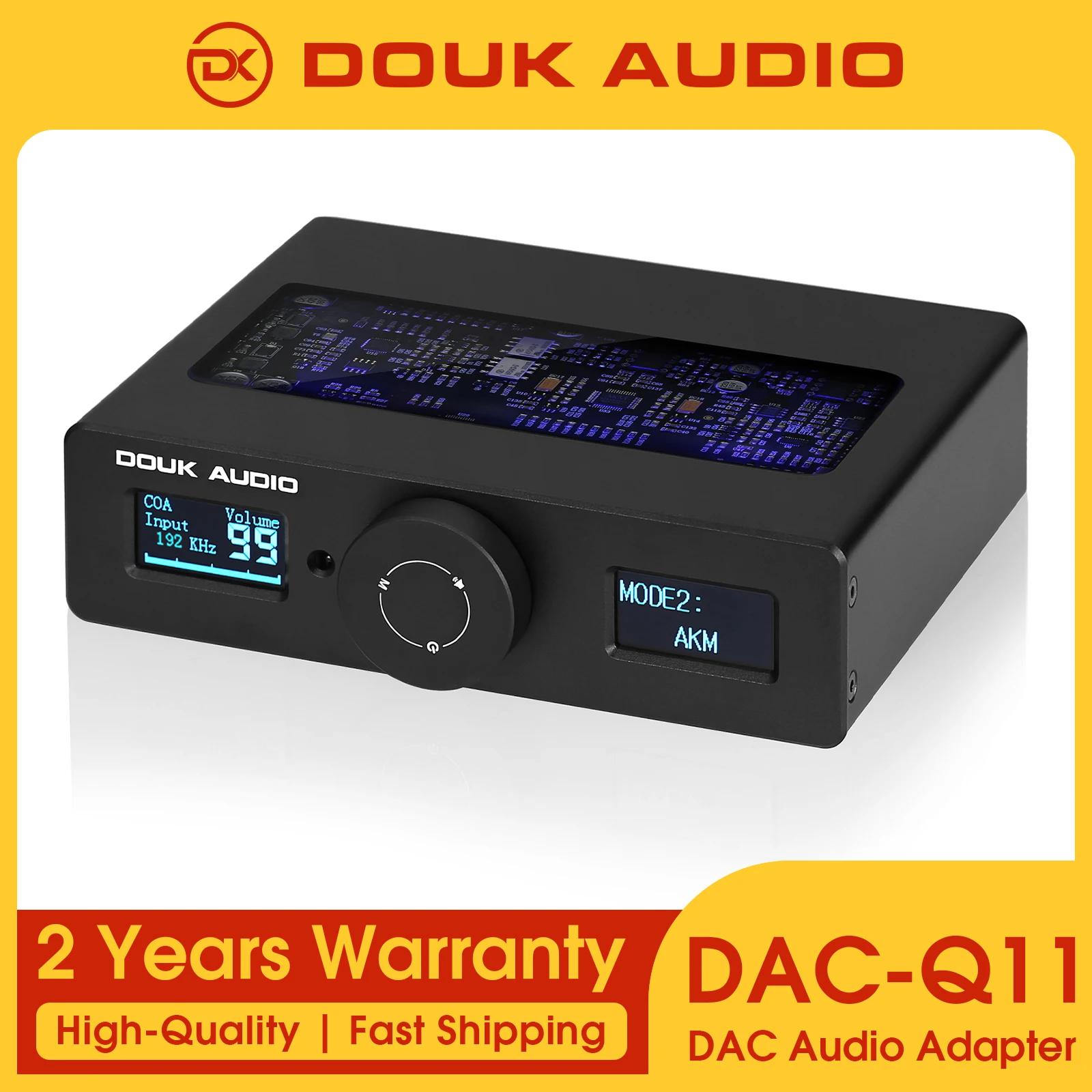 Douk Audio HiFi ESS9038Q2M+AK4493 Adapter audio USB DAC COAX/OPT Konwerter cyfrowo-analogowy DSD256 DAC-Q11