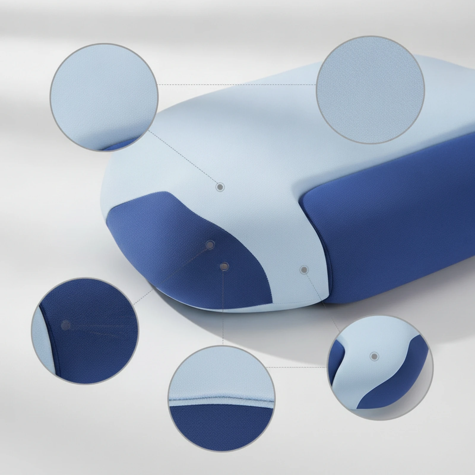 Memory Foam Contour Neck Pillow Dual-level Orthopedic Bed Cushion for Restful Sleep Support