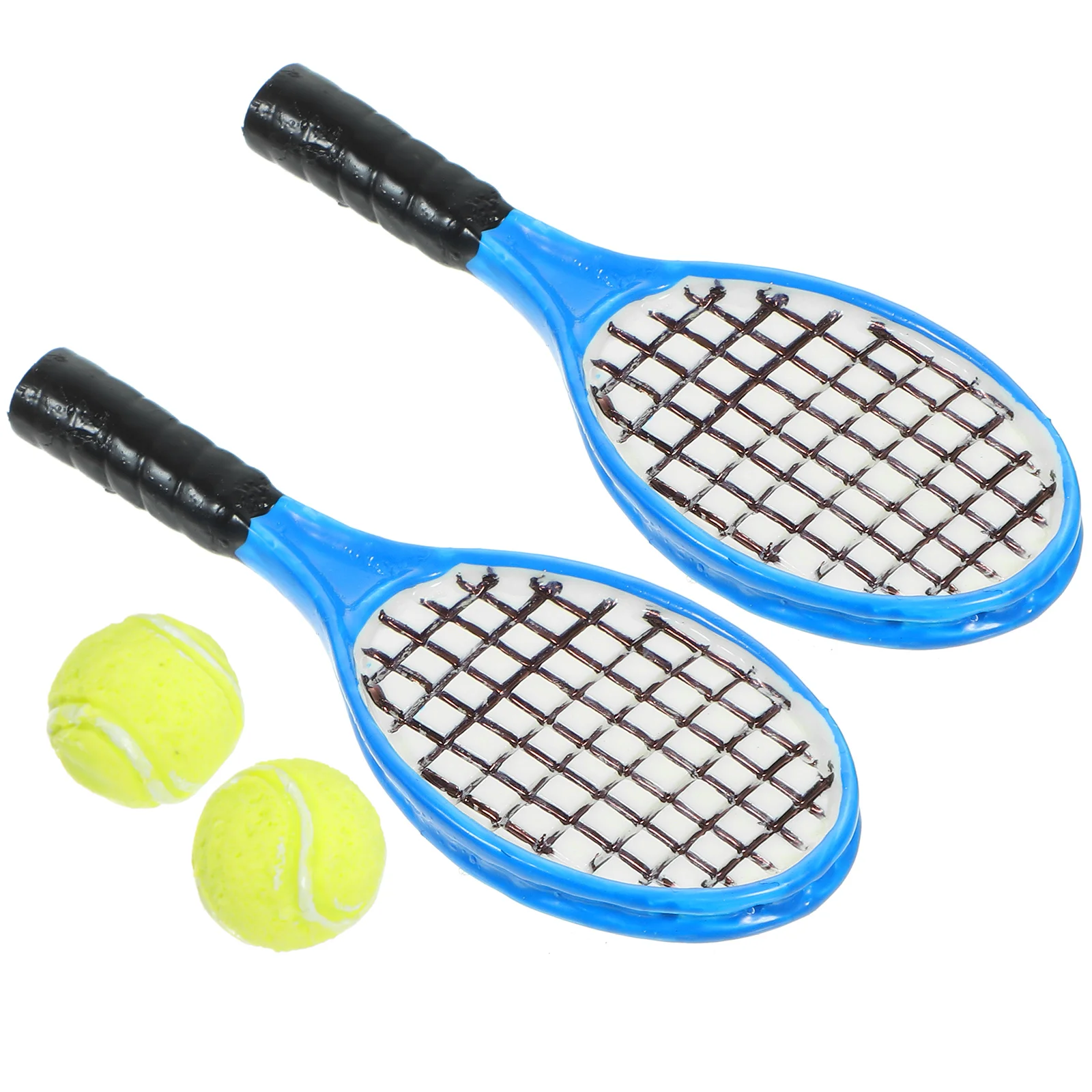 

4 Pcs Miniature Tennis Racket Simulation Model Accessories Desktop Decoration Micro Resin Models