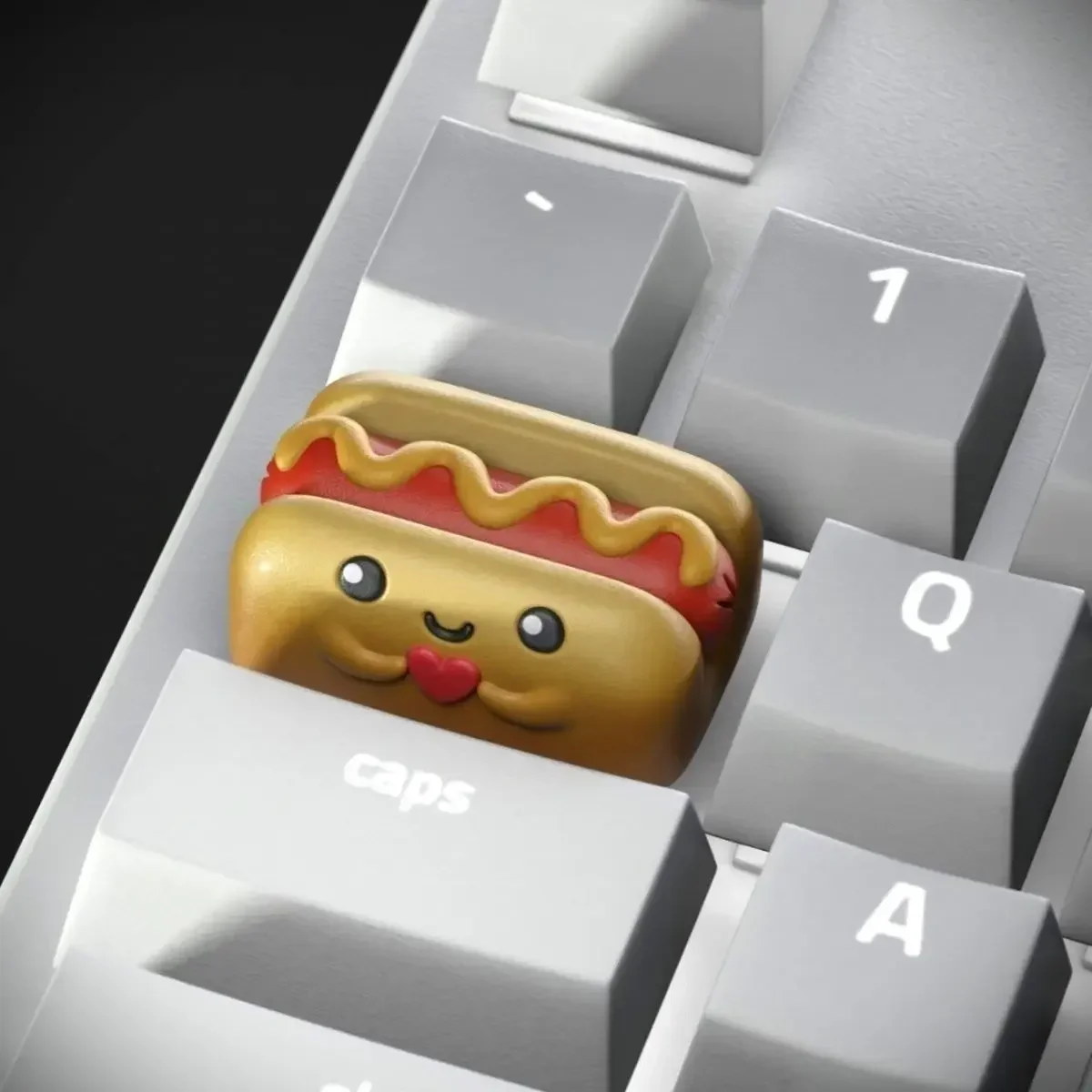 

French fries hamburger keycaps personalized creative universal white mold