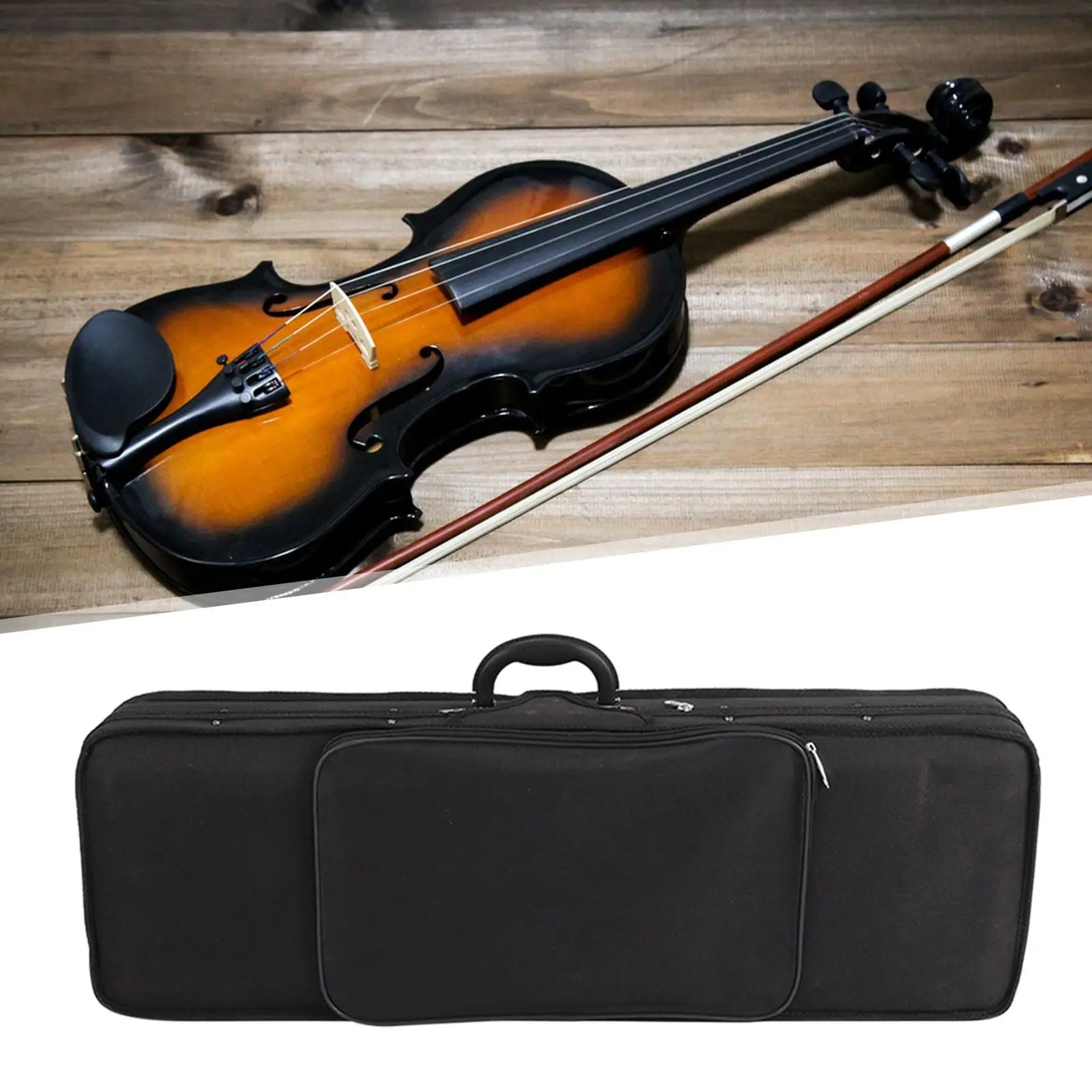 Violin Case 4/4 Full Size Lightweight Portable with Backpack Straps Oblong Violin Hard Case Violin Travel Case Carry Violin Case