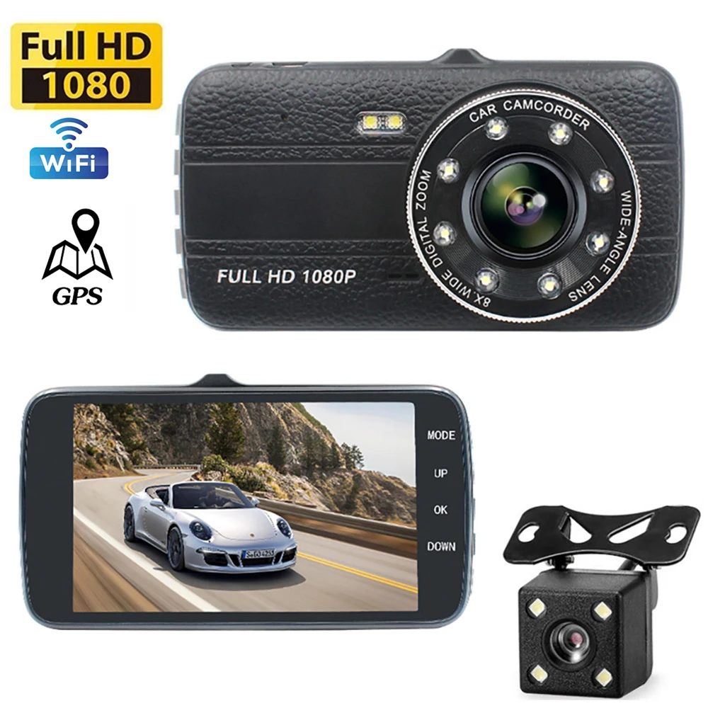 

Car DVR WiFi Dash Cam 1080P Full HD Rear View Vehicle Camera Drive Video Recorder Night Vision Auto Dashcam GPS Car Accessories