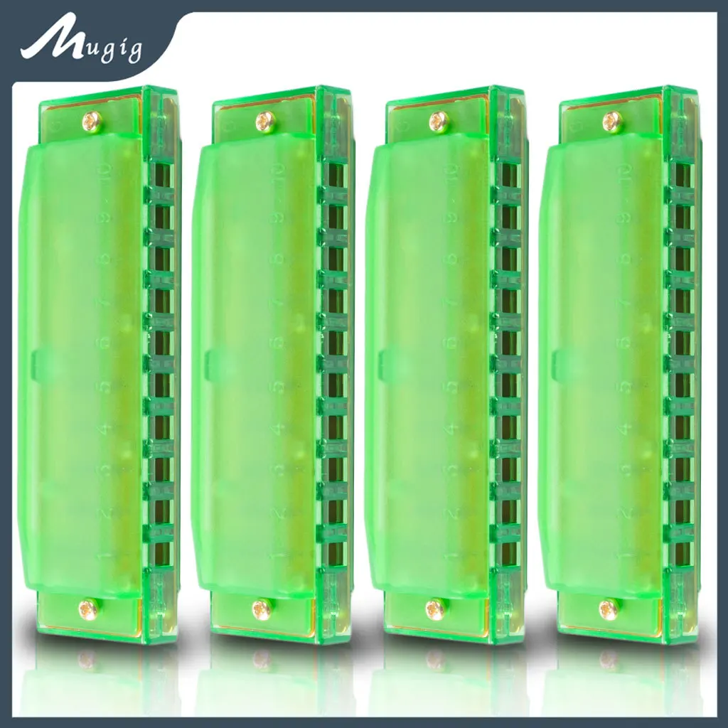 

Mugig 5 Pieces 10 Hole Cute Harmonica for Beginners Educational Kids Children Harmonica Toy Green