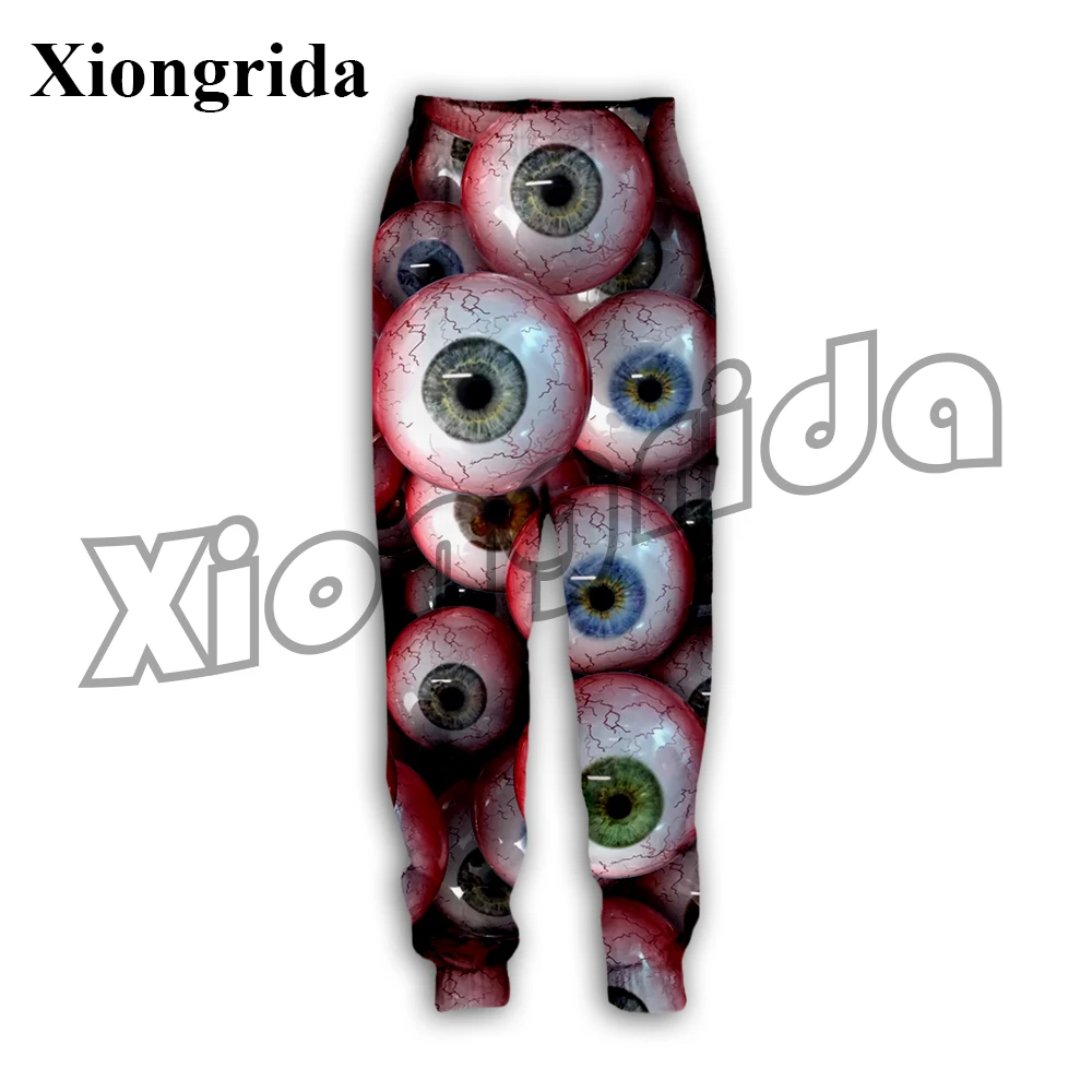 Terrifying eyeball Print Sweatpants Fashion Mens Custom 3D Monster's Eyes Print Trousers Unisex Casual Long Pants Streetwear