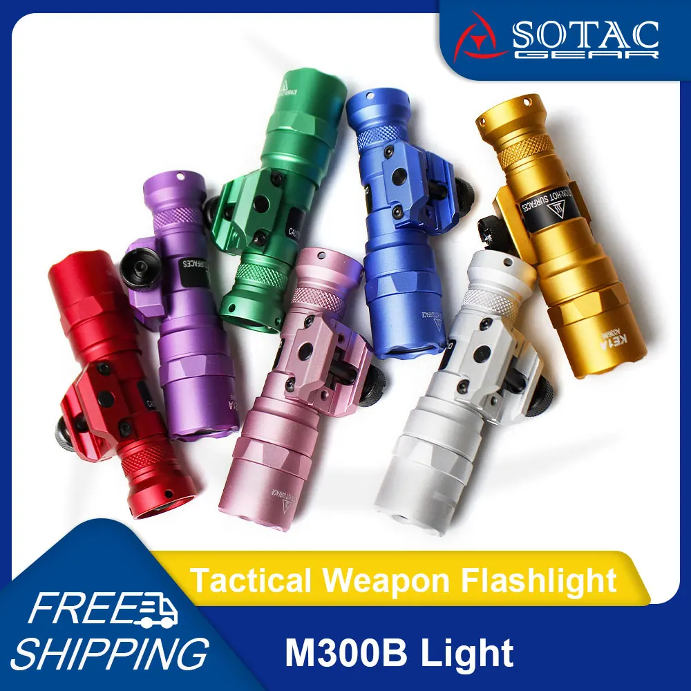 Hunting Helmet Light M300B Weapon Gun light Aluminum Flashlight Pistol Scout Light Torch Hunting Pictinny Rail ﻿