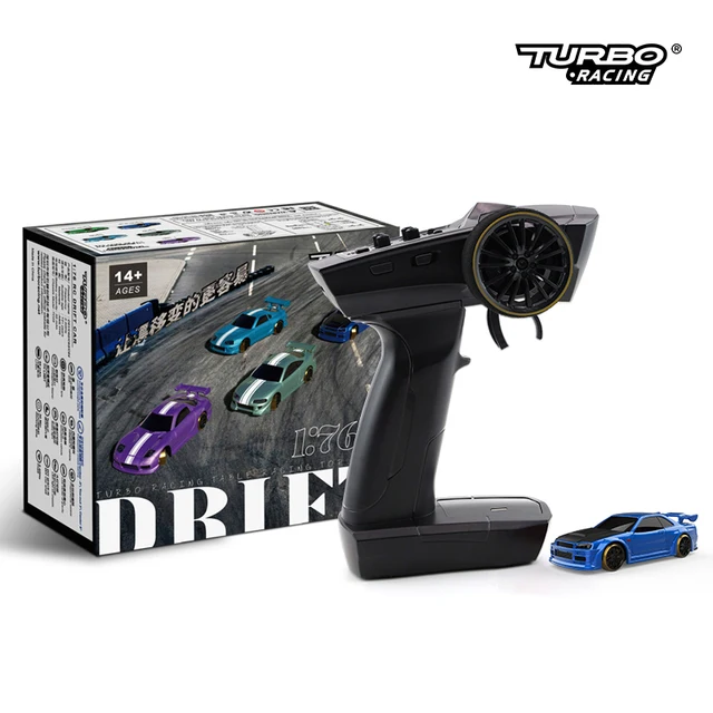 Turbo Racing 1:76 C64 C63 C61 C62 C72 C73 C74 C75 RTR Platlopend speelgoed op de weg RC Drift Auto met gyro-radio voor kinderen en volwassenen