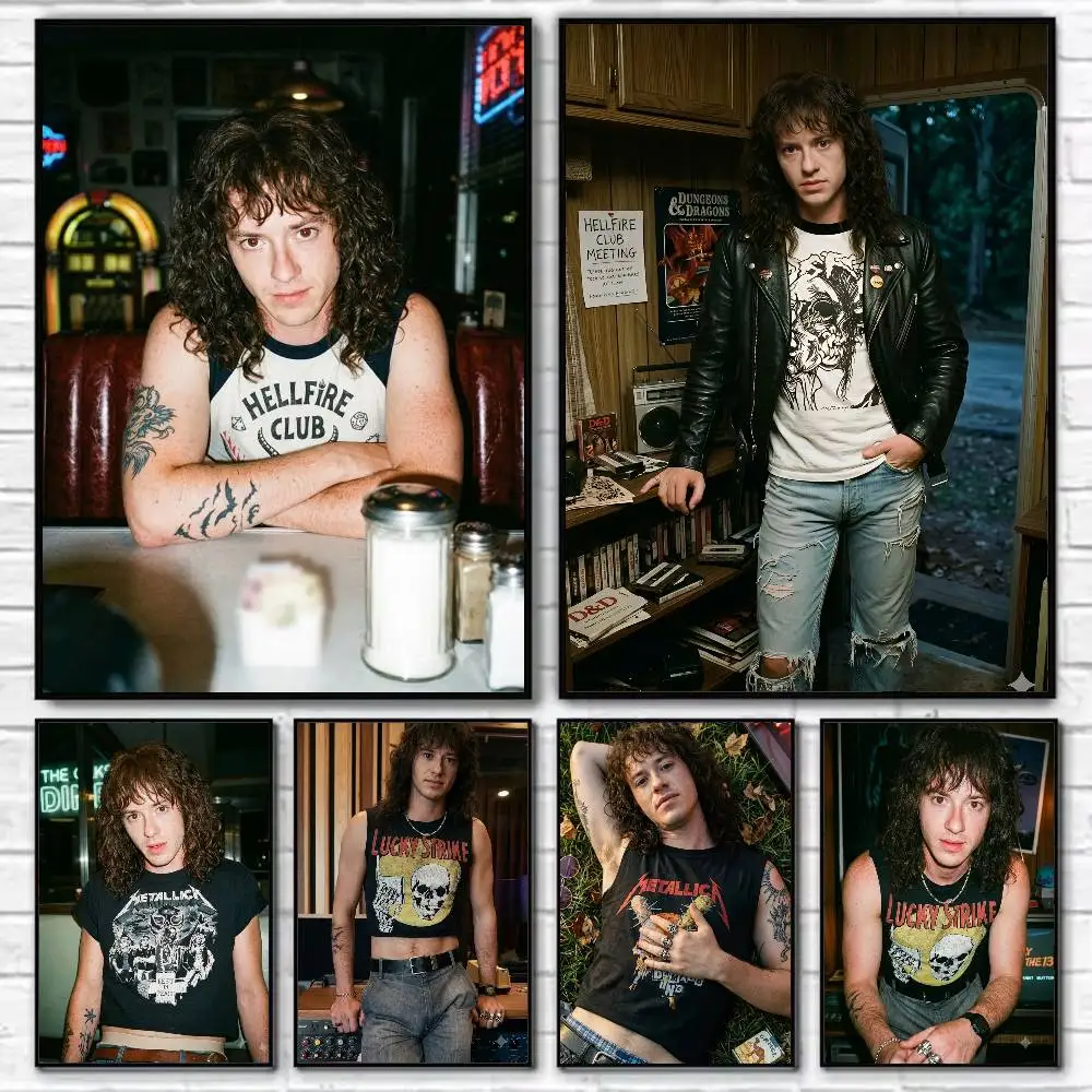Eddie Munson Poster Self-adhesive Art Waterproof Paper Sticker Coffee House Bar Room Wall Decor