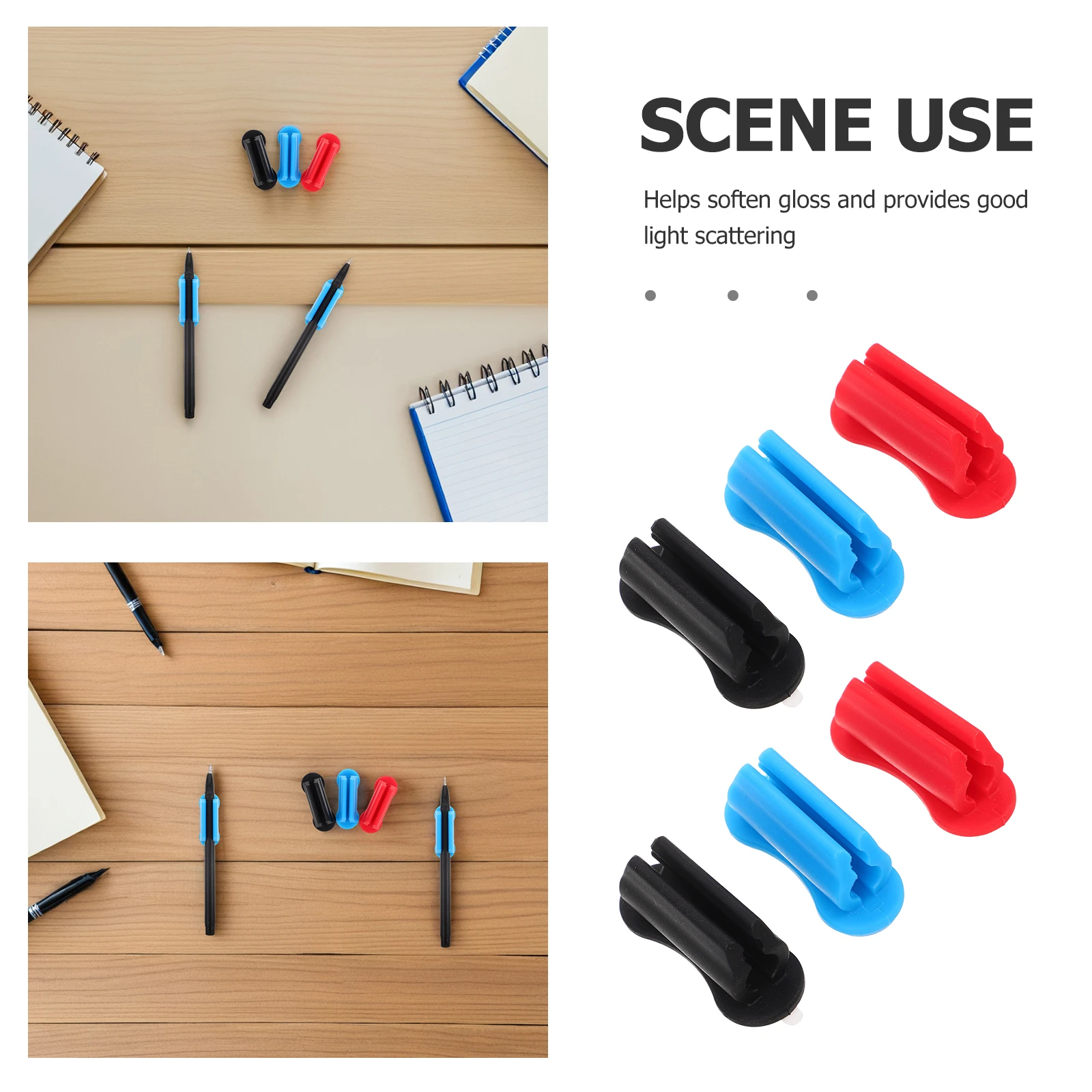 6 قطعة حامل قلم سيليكون منظم قلم رصاص مرن للمكتب الفصول الدراسية مكتب جدار لاصق علامة كليب تخزين سطح المكتب #5