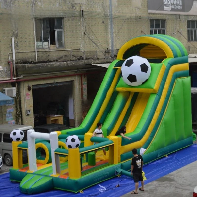 Inflatable Football 10x4x6mh  Slide With Bouncer Inflatable Combo Soccer Slide For Kids Adult Outdoor Games