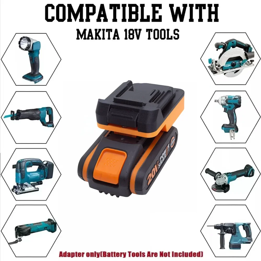 Battery Adapter Converter for WORX 20V 4 PIN Li-ion Battery Series To Makita 18V LXT BL Cordless Power Tools(Adapters only）